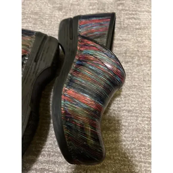 Dansko XP Striped Pro Leather Clog Size 9 US EUR 40 Slip On Comfort Rainbow - Picture 6 of 14